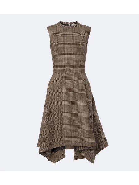 Rochie midi Patou asimetrică maro