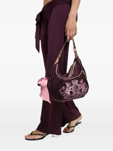 Geantă shopper Juicy Couture din velur violet