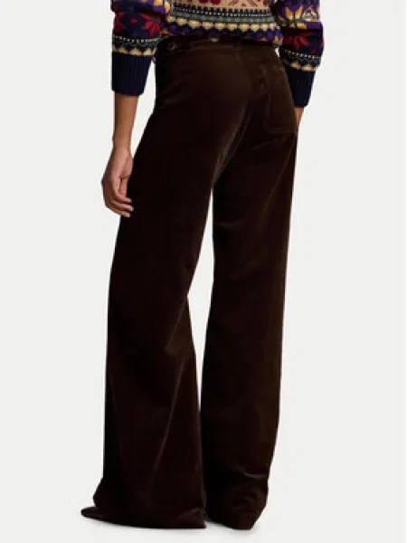 Polo Ralph Lauren Medžiaginės kelnės Tamsiai Flare Fit ruda