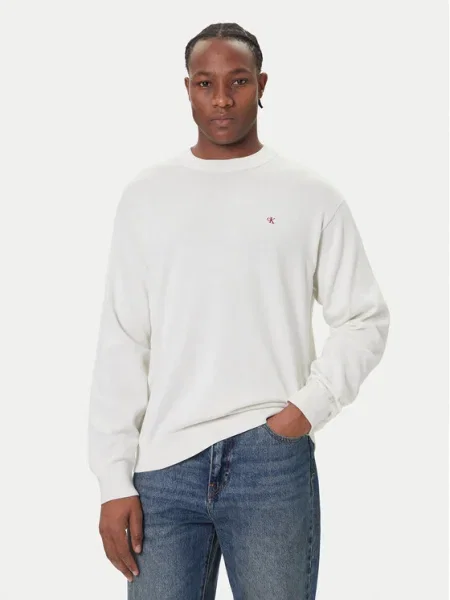 Calvin Klein Jeans Sveter Écru biela