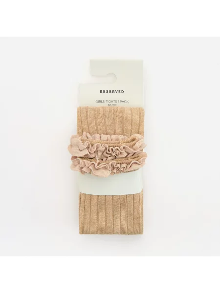 Reserved Bordázott kötésű leggings búzaszínű