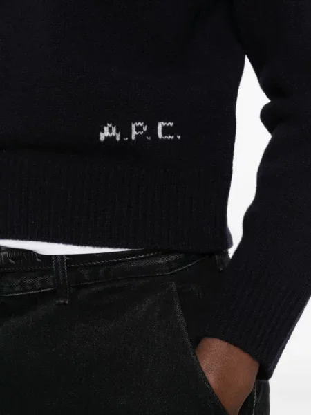 Pulover A.p.c. de lână cu autograf albastru