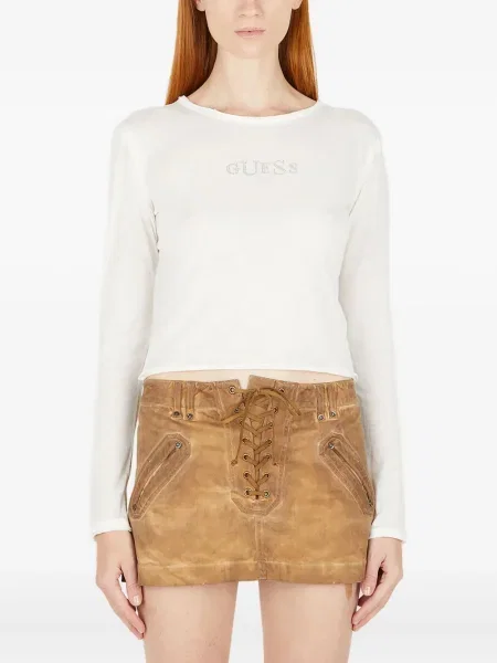 Tricou Guess cu aplicații alb