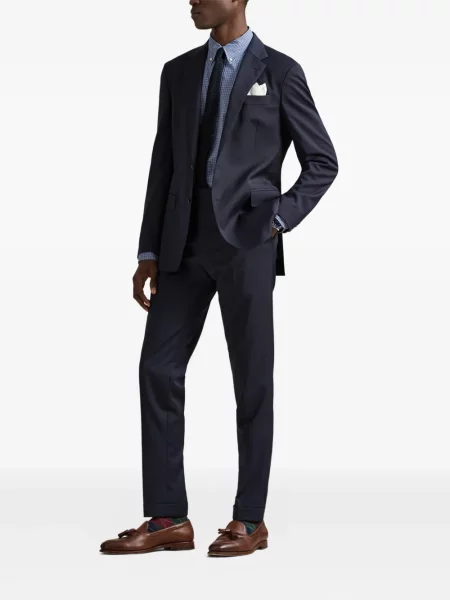 Dlouhá pruhovaná s límcem kšiltovka Polo Ralph Lauren modrá