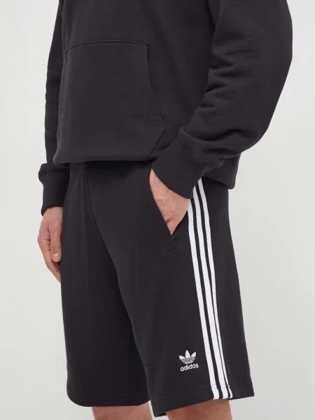 Krótkie dzianinowe szorty Adidas Originals w paski czarne