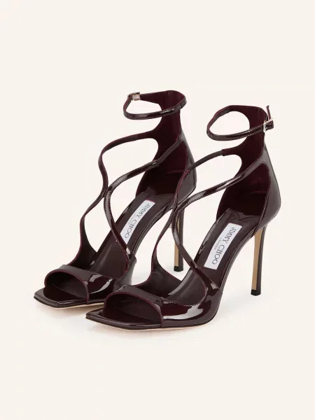 Jimmy Choo Lakované Sandály Aiza 95 tmavě červená