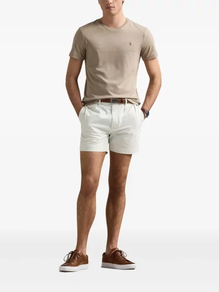Slip de baie Polo Ralph Lauren cu broderie din piele de căprioară în carouri albastru