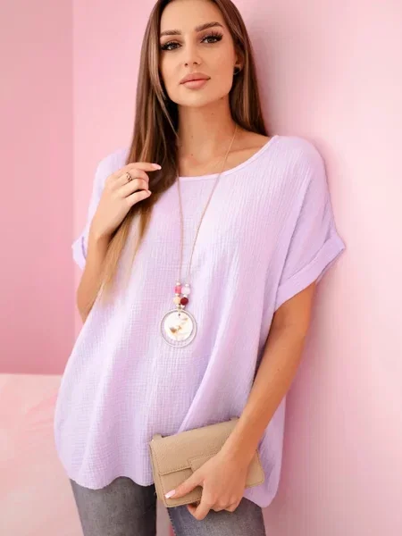 Bluză Kesi Włoski din muselină violet