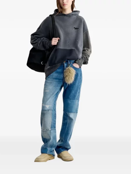 Hanorac cu glugă Maison Kitsune cu imagine gri