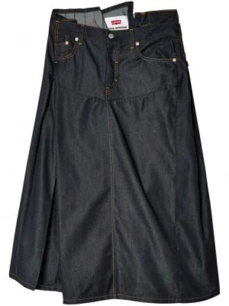 Fustă din denim Junya Watanabe asimetrică albastru