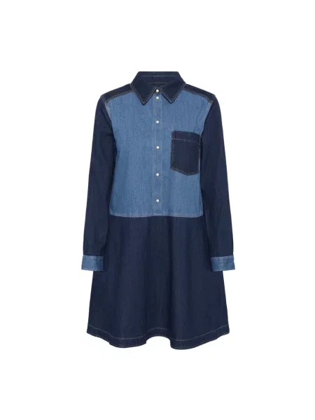 Sukienka jeansowa Part Two garniturowa niebieska