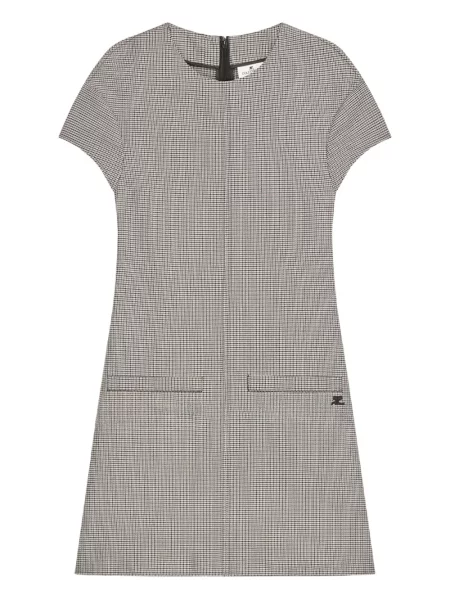 Sukienka Courreges w pepitkę garniturowa szara