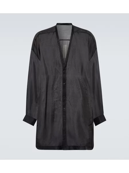 Hedvábná košile Rick Owens černá