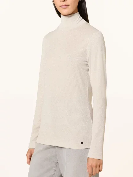 Bluzka Marc Cain ze stójką z długim rękawem beżowa