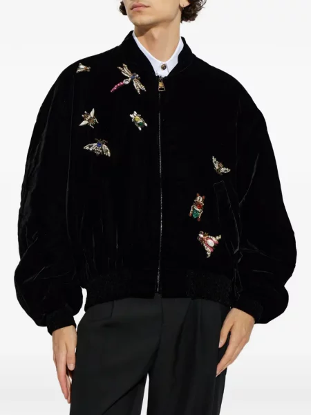Geacă bomber Balmain de catifea negru