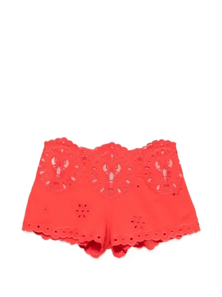 Pantaloni scurți Retrofete cu broderie roșu