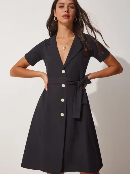 Sukienka koszulowa Happiness İstanbul czarna