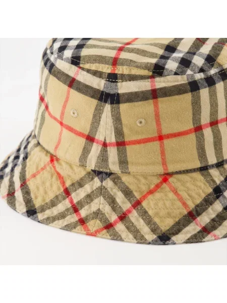 Czapka Burberry w kratę retro beżowa