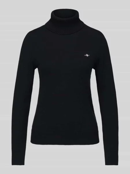 Sweter z golfem o kroju regular fit z mieszanki wełny Gant czarny