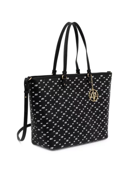 Geantă Armani Exchange cu imagine negru