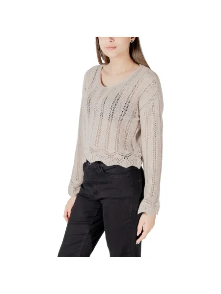 Pulover Only cu decolteu în V bej