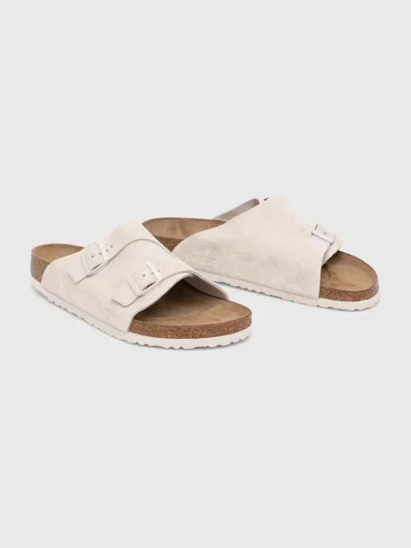 Замшеві шльопанці Birkenstock Zürich бежевий