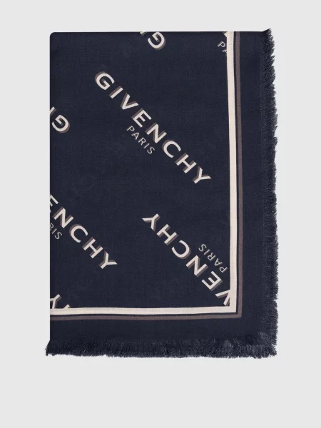 Шерстяной платок Givenchy синий