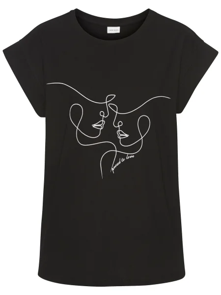 LASCANA Majica črna bela