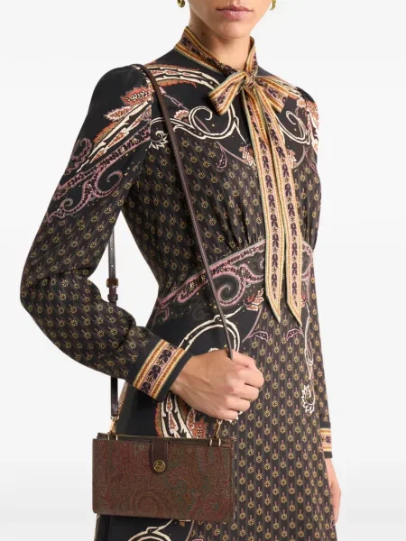 Portofel Etro cu model paisley maro
