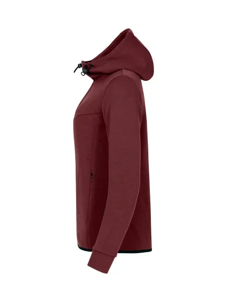 Clique Hayden kurtka z kapturem z miękkiego materiału air-layer – Burgundy czerwona