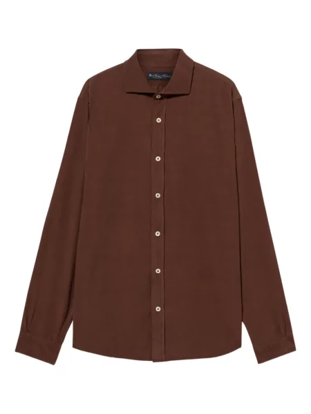 Cămașă Brooks Brothers de catifea cord cu guler italian maro