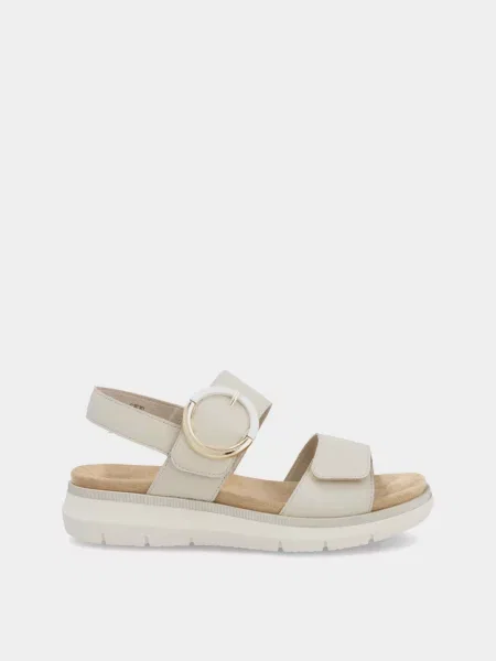 Кожаные босоножки Remonte бежевые