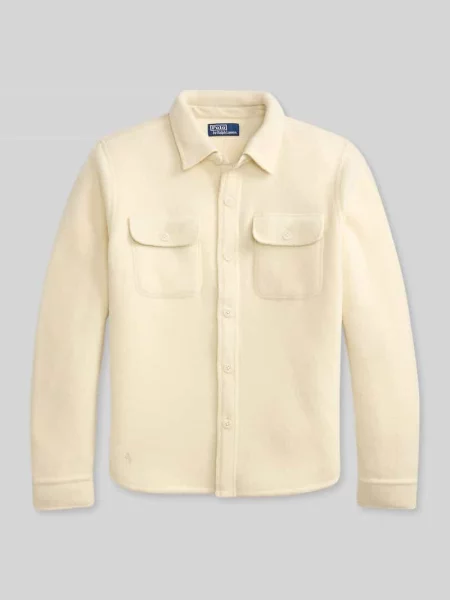 Kurtka koszulowa o kroju oversized z Mieszanka wełny Polo Ralph Lauren biała