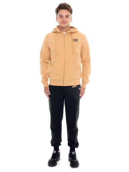 Bluza z z kaptur na co dzień na siłownię beżowa