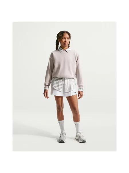 Bluza junior Nike Sportswear Studio Fleece jasny XS beżowy