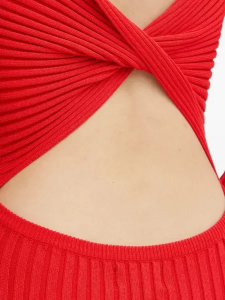 Rochie maxi Bardot de costum roșu