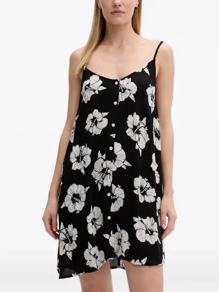 Rochie mini Rip Curl cu model floral cu imagine negru