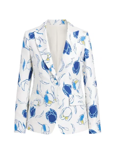 Sacou Maurizio Massimino cu model floral cu imagine alb