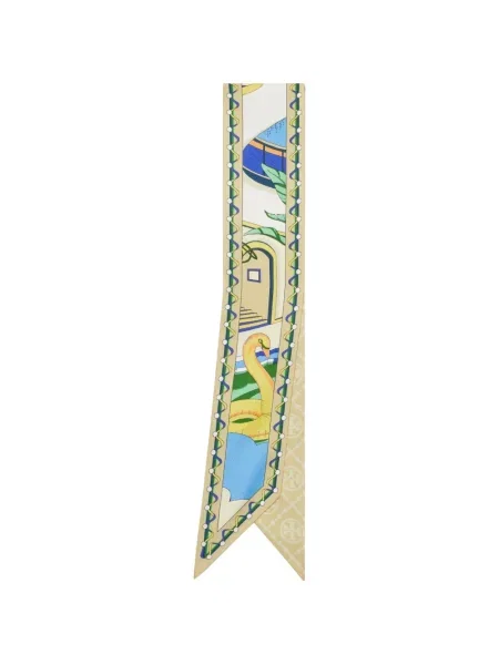 Fular Tory Burch cu legături verde