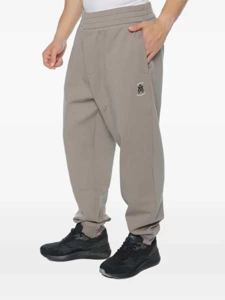 Pantaloni Armani Exchange cu imagine alergare gri