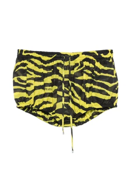 Pantaloni scurți The Attico cu imagine cu dungi de tigru cu cordon galben