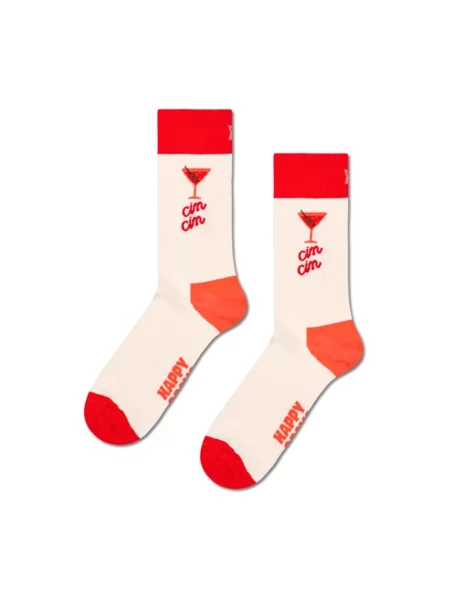 Skarpety z nadrukowanym motywem model ‘Cin Cin’ Happy Socks białe