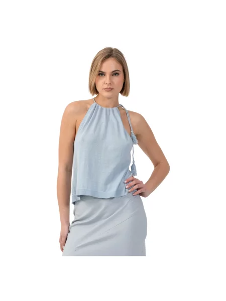 Top Kocca z dekoltem halter niebieski