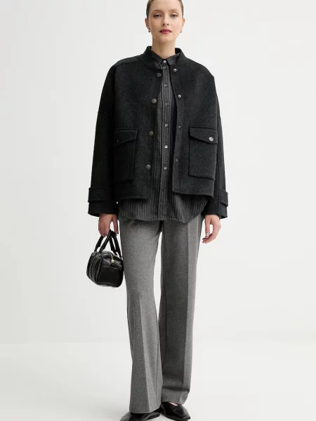 Куртка з додаванням вовни Sessun демісезонна oversize сірий