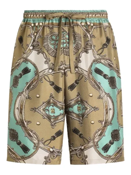 Șnur de strângere pantaloni scurți Dolce & Gabbana cu imagine scurte maro