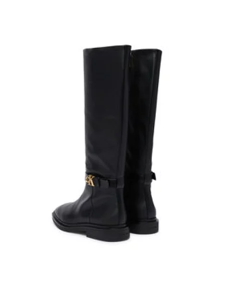 Čižmy Calvin Klein Square High Boot Lth Mg Hdw čierna