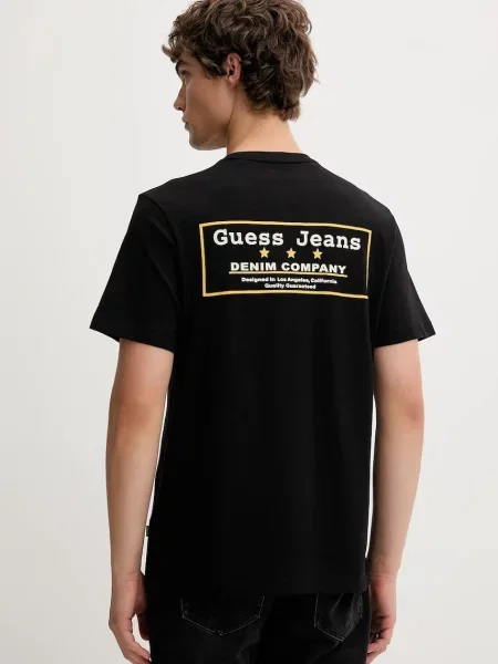 Tričko Guess Jeans s potiskem černá