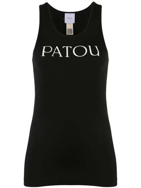 Top Patou cu decolteu în U negru