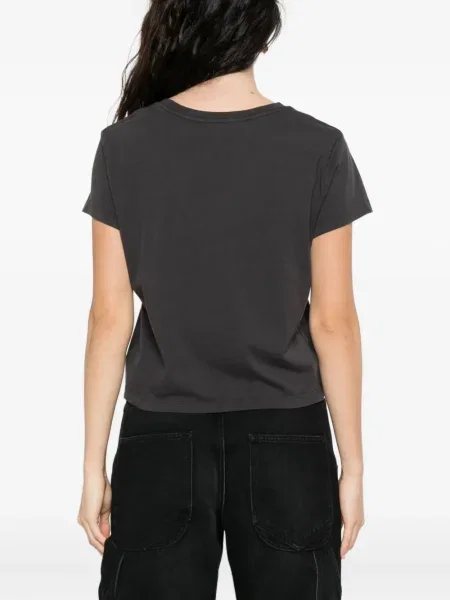 Tricou Agolde cu decolteu rotund scurt gri