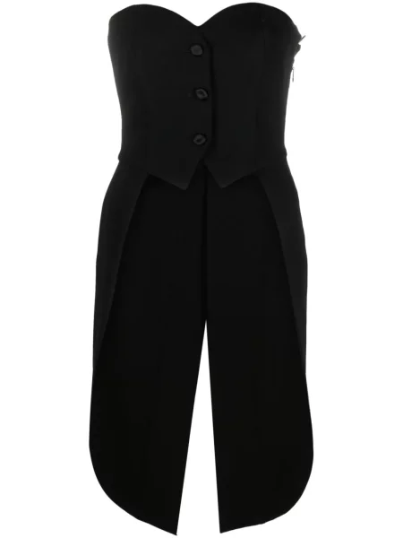 Top Moschino de lână asimetric negru